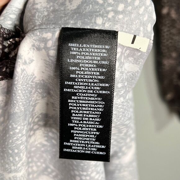 Ann Taylor | Peasant Brown Feather Boho Dress Size 10 with Leather Trim - Picture 7 of 9